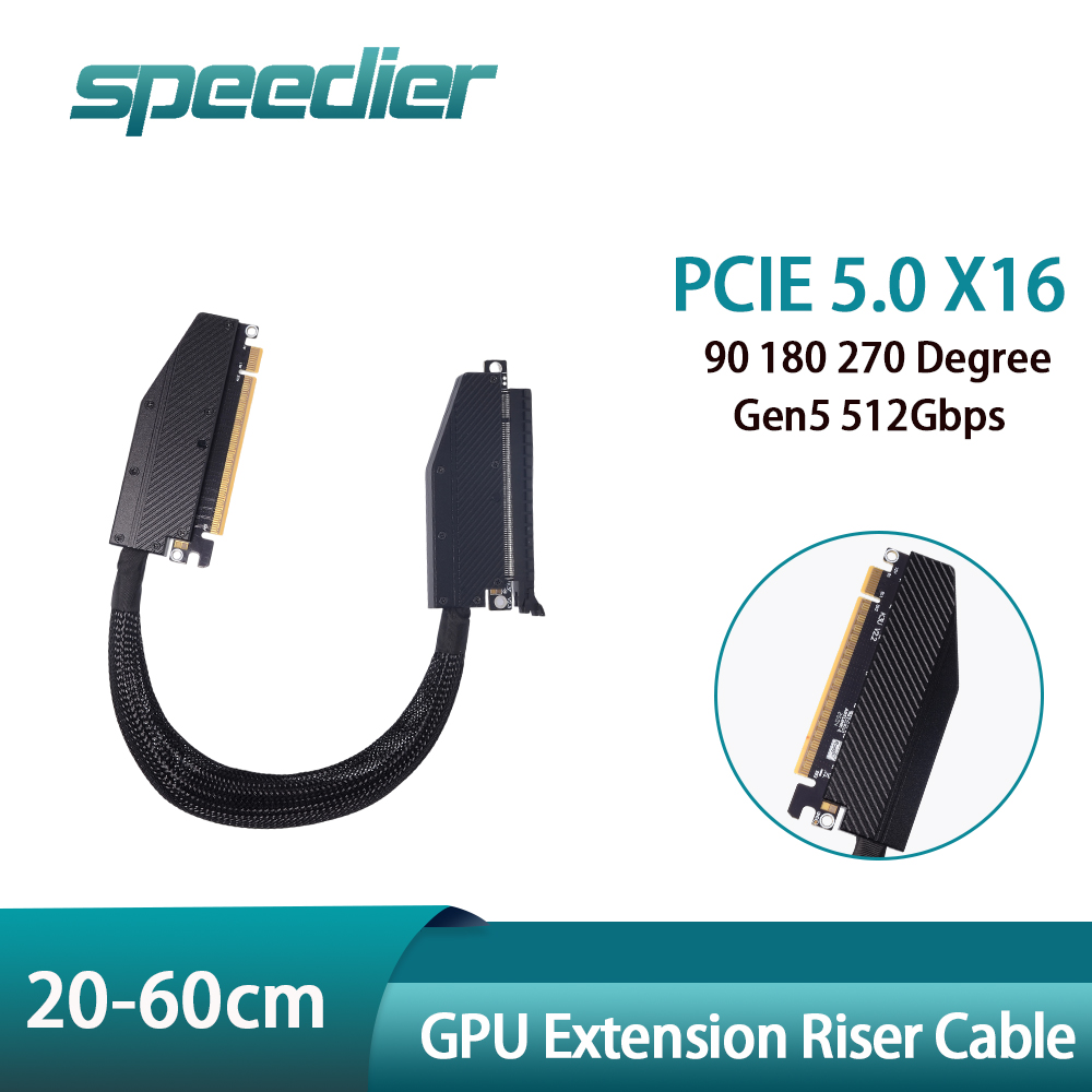 كابل تمديد GPU PCIE 5.0 X16 بز - مراجعة Pcie 5.0 Gpu Riser Cable وسعره